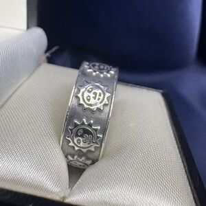 Ring Solid 925 Sterling Silver Sun Motif Band Unisex